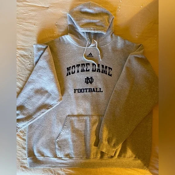Adidas Notre Dame Gray Hoodie - XXL - Picture 2 of 2